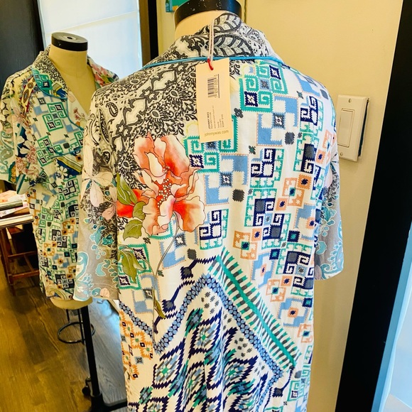 NWT Johnny Was short sleeve Sleep Shirt M - Picture 2 of 5